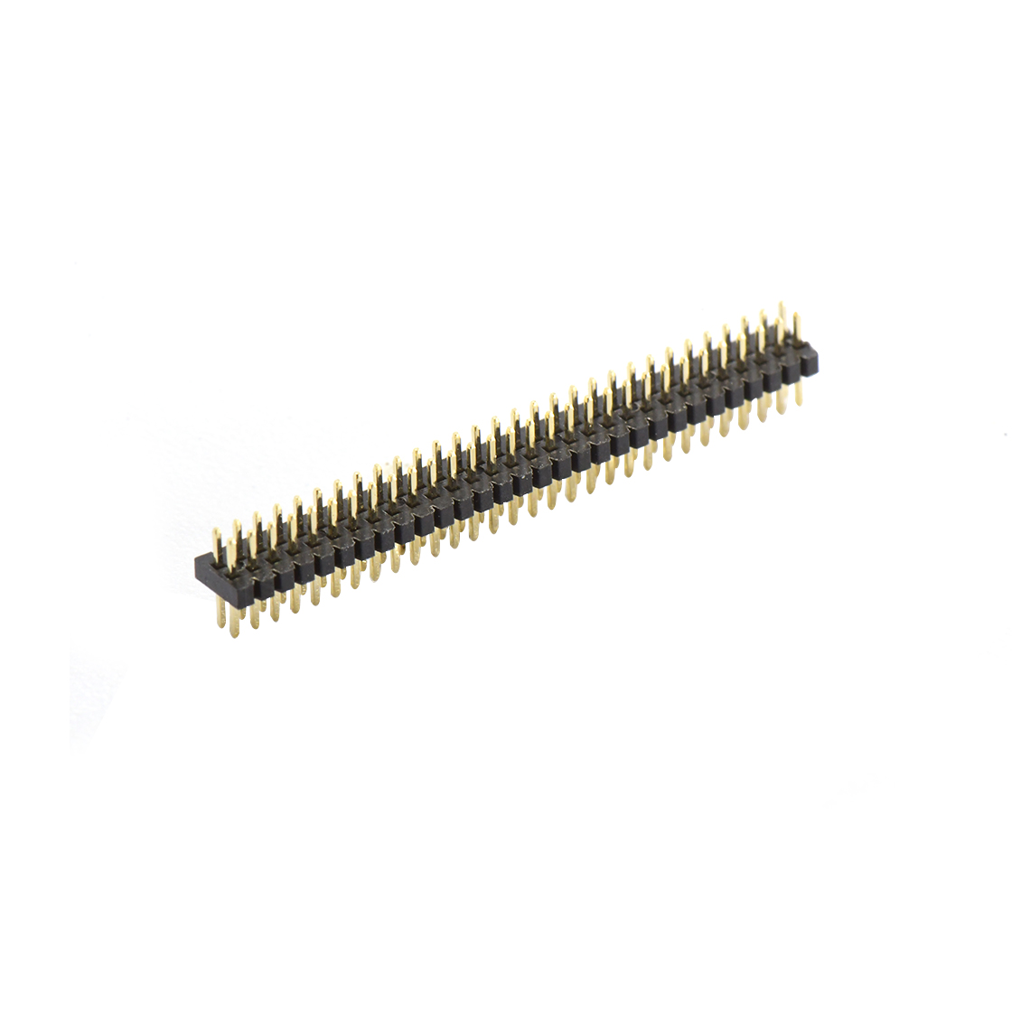 Pitch 1.00mm 180° 双排 DIP排针 塑高1.0mm PC1.6 2X30Pin 黑色 镀全金G/F